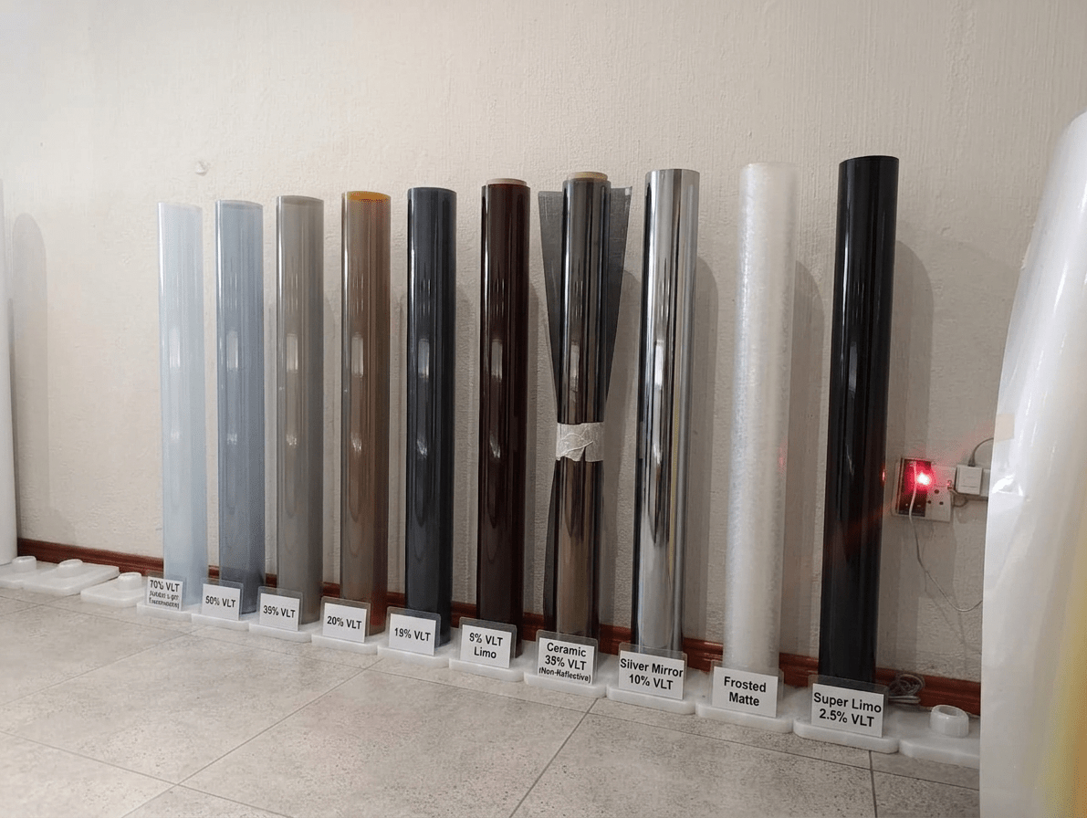 Professional window tinting film options available at Remmogo Signaling and Branding, Midrand South Africa