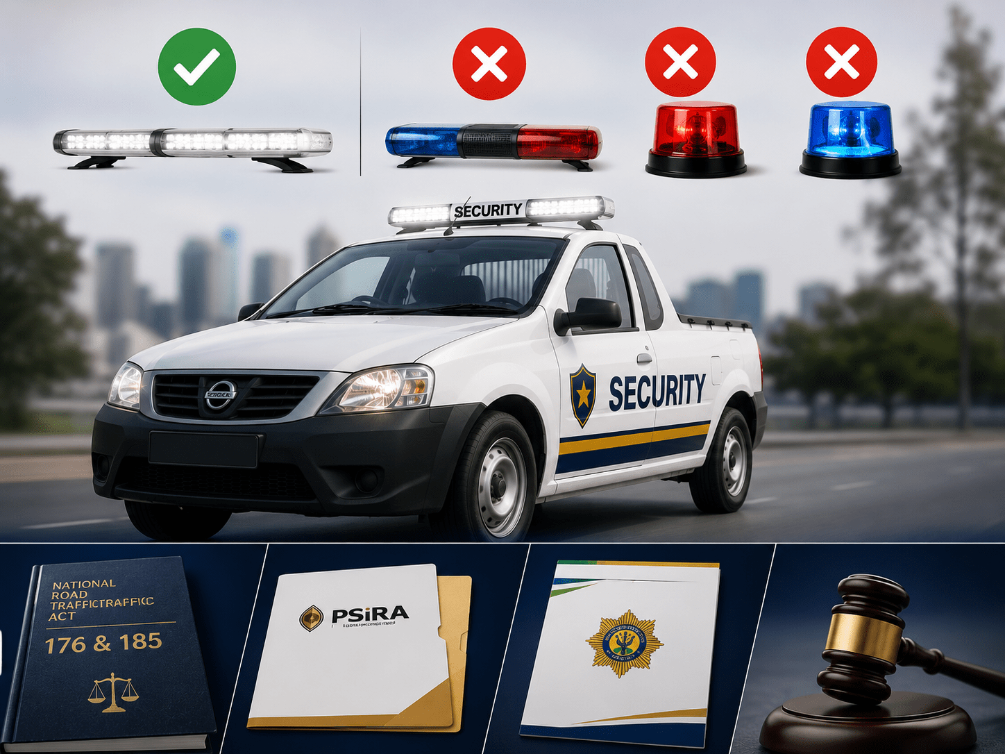 Compliant white security vehicle warning light fitted by Remmogo