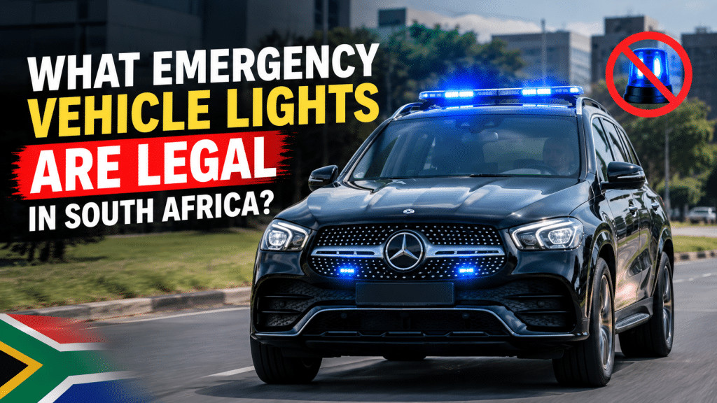 Focus image Mercedes Benz GLE with elegal vehicle emergency lights